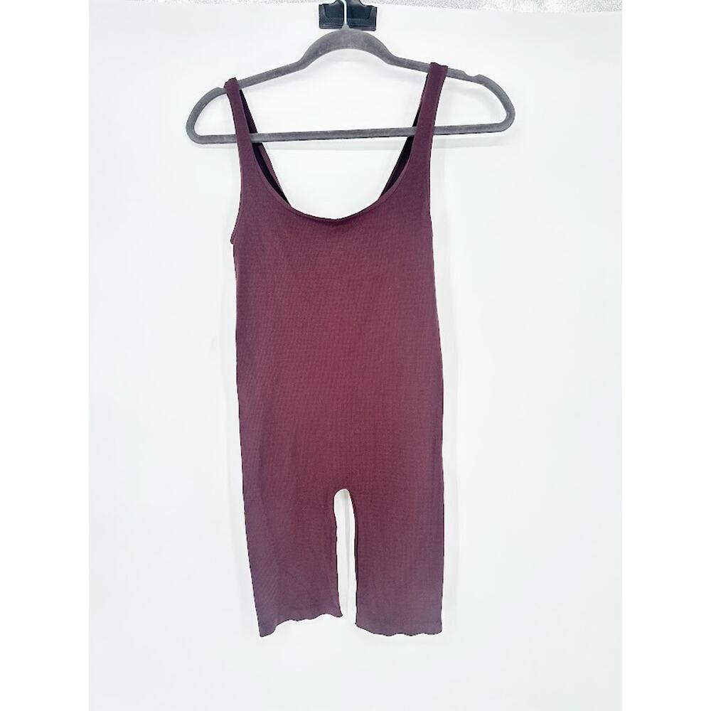 FP Free People MOVEMENT Biker Short One‎ Piece Size M/L Burgundy Sexy Active Gym